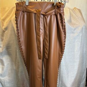 Chic Brown Studded Men's Dress Pants